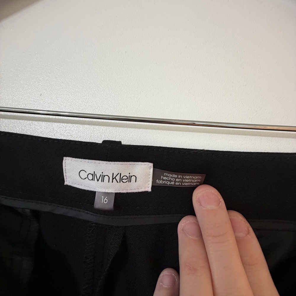 Calvin Klein Black Suit Trousers Pants Size 16 - Picture 3 of 7